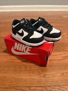 Nike Kids Black and White Low-Top Sneakers